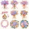 Rapunzel Dreams Floral Arrangements, Lilacs Floral PNG, Fantasy Bouquet, Magical Decor, Ornaments, Flower Art, Digital download