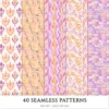 Rapunzel Dreams Seamless Patterns, Fairytale JPEG, Floral infinite pattern, Fantasy flowers repeating pattern, Digital scrapbook paper