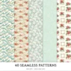Seaside Christmas Seamless Patterns, Festive Beach JPEG, Poinsettia, Floral, Coastal Xmas, Holiday Infinite Patterns, Digital Download