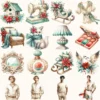 Seaside Christmas Watercolor Clipart Set - 170+ transparent PNG, Festive Beach Illustrations, Xmas, Cozy Holiday Art, Digital Download