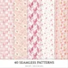 Blush Chic Noel Seamless Patterns, Christmas JPEG, Festive Patterns, Floral, Pastel, Girly Winter repeating pattern, Digital scrapbook paper