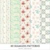 Seaside Christmas Seamless Patterns, Festive Beach JPEG, Poinsettia, Floral, Coastal Xmas, Holiday Infinite Patterns, Digital Download