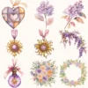 Rapunzel Dreams Floral Arrangements, Lilacs Floral PNG, Fantasy Bouquet, Magical Decor, Ornaments, Flower Art, Digital download