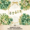 Shamrock Story Floral Arrangements, Carnation Floral PNG, Carnation Bouquet, Patrick's Day, Decor, Ornaments, Flower Art, Digital download