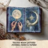 junk journal kit,junk journal pages,digital papers,junk journal paper,journaling supplies,digital junk journal,printable papers,fantasy journal,calestial journal,astronomy printables,mystical printables,watercolor crescent,digital astrology
