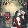 Vampire Valentine Bite Clipart Set – Dark Romance Illustrations, Gothic Haunted Graphics, Victorian, Florals, Academia PNG, Digital download