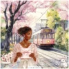 Cherry Blossom Whispers Clipart Set – Japanese Sakura Illustrations, Springtime Graphics, Pink Floral, Floral Women, Digital download