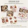 Gingham Glow Clipart Set – Plaid Holiday Illustrations, Festive Floral Graphics, Cozy Winter Christmas, Santa PNG, Digital download