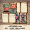 American Neon Diner Junk Journal Pages & Papers – 1950s, Fast Food, Retro Diner Printable, Waitress Scrapbook, Restaurant, Digital Download
