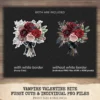 Vampire Valentine Bite Floral Arrangements, Rose Floral PNG, Rose Bouquet, Gothic Flower Art, Valentine Decor, Ornaments, Digital download
