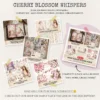 Cherry Blossom Whispers Clipart Set – Japanese Sakura Illustrations, Springtime Graphics, Pink Floral, Floral Women, Digital download