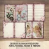 Cherry Blossom Whispers Junk Journal Pages & Papers – Sakura, Soft Spring Floral Printable, Romantic Botanical Scrapbook, Digital Download