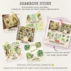 Shamrock Story Clipart Set – St Patricks Day Illustrations, Lucky Clover Graphics, Cottagecore, Leprechaun PNG, Digital download