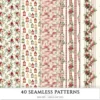 Gingham Glow Seamless Patterns, Plaid Stripes JPEG, Bows Infinite Pattern, Classic, Floral Repeating Pattern, Digital Scrapbook Paper