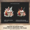 Vampire Valentine Bite Clipart Set – Dark Romance Illustrations, Gothic Haunted Graphics, Victorian, Florals, Academia PNG, Digital download