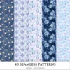 Velvet Moon Letters Seamless Patterns, Moonlit Floral JPEG, Celestial Infinite Pattern, Mystical Repeating Pattern, Digital Scrapbook Paper