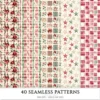 Gingham Glow Seamless Patterns, Plaid Stripes JPEG, Bows Infinite Pattern, Classic, Floral Repeating Pattern, Digital Scrapbook Paper