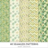 Shamrock Story Seamless Patterns, St Patricks Day JPEG, Clover infinite pattern, Polka, Shamrock repeating pattern, Digital scrapbook paper