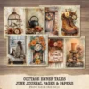 Cottage Ember Tales Junk Journal Pages & Papers – Cozy Winter Printable, Book Lover Scrapbook, Vintage, Florals,Cottagecore,Digital Download