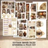Cottage Ember Tales Ephemera & Folio Kit – Book Lover, Cozy Winter Printables, Snowfall, Vintage Art, Floral Tags, Kits, Digital Download