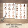 Cherry Blossom Whispers Clipart Set – Japanese Sakura Illustrations, Springtime Graphics, Pink Floral, Floral Women, Digital download