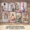 Cherry Blossom Whispers Junk Journal Pages & Papers – Sakura, Soft Spring Floral Printable, Romantic Botanical Scrapbook, Digital Download