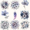 Velvet Moon Letters Floral Arrangements, Anemone Floral PNG, Anemone Bouquet, Magical Flowers, Ornaments, Flower Art, Digital download