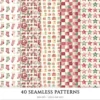 Gingham Glow Seamless Patterns, Plaid Stripes JPEG, Bows Infinite Pattern, Classic, Floral Repeating Pattern, Digital Scrapbook Paper