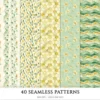 Shamrock Story Seamless Patterns, St Patricks Day JPEG, Clover infinite pattern, Polka, Shamrock repeating pattern, Digital scrapbook paper
