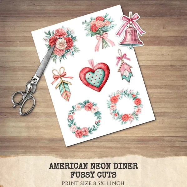 American Neon Diner Floral Arrangements, Carnation Floral PNG, Carnation Bouquet, Flowers, Decor, Ornaments, Flower Art, Digital download