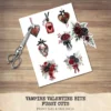 Vampire Valentine Bite Floral Arrangements, Rose Floral PNG, Rose Bouquet, Gothic Flower Art, Valentine Decor, Ornaments, Digital download