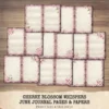 Cherry Blossom Whispers Junk Journal Pages & Papers – Sakura, Soft Spring Floral Printable, Romantic Botanical Scrapbook, Digital Download