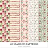 Gingham Glow Seamless Patterns, Plaid Stripes JPEG, Bows Infinite Pattern, Classic, Floral Repeating Pattern, Digital Scrapbook Paper