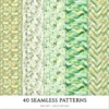 Shamrock Story Seamless Patterns, St Patricks Day JPEG, Clover infinite pattern, Polka, Shamrock repeating pattern, Digital scrapbook paper