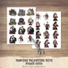 Vampire Valentine Bite Clipart Set – Dark Romance Illustrations, Gothic Haunted Graphics, Victorian, Florals, Academia PNG, Digital download