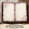 Cherry Blossom Whispers Junk Journal Pages & Papers – Sakura, Soft Spring Floral Printable, Romantic Botanical Scrapbook, Digital Download