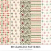 Gingham Glow Seamless Patterns, Plaid Stripes JPEG, Bows Infinite Pattern, Classic, Floral Repeating Pattern, Digital Scrapbook Paper