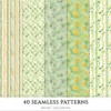 Shamrock Story Seamless Patterns, St Patricks Day JPEG, Clover infinite pattern, Polka, Shamrock repeating pattern, Digital scrapbook paper