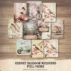 Cherry Blossom Whispers Junk Journal Pages & Papers – Sakura, Soft Spring Floral Printable, Romantic Botanical Scrapbook, Digital Download
