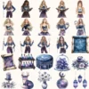 Velvet Moon Letters Clipart Set – Celestial Mystical Illustrations, Floral Moon Graphics, Ethereal Women, Moonlight PNG, Digital download