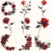 Vampire Valentine Bite Floral Arrangements, Rose Floral PNG, Rose Bouquet, Gothic Flower Art, Valentine Decor, Ornaments, Digital download