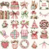 Gingham Glow Clipart Set – Plaid Holiday Illustrations, Festive Floral Graphics, Cozy Winter Christmas, Santa PNG, Digital download