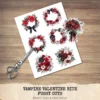 Vampire Valentine Bite Floral Arrangements, Rose Floral PNG, Rose Bouquet, Gothic Flower Art, Valentine Decor, Ornaments, Digital download