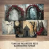 Vampire Valentine Bite Junk Journal Pages & Papers – Victorian, Dark Romance Printable, Gothic Haunted Scrapbook, Florals, Digital Download