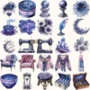Velvet Moon Letters Clipart Set – Celestial Mystical Illustrations, Floral Moon Graphics, Ethereal Women, Moonlight PNG, Digital download