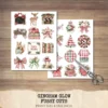 Gingham Glow Clipart Set – Plaid Holiday Illustrations, Festive Floral Graphics, Cozy Winter Christmas, Santa PNG, Digital download