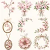 Cherry Blossom Whispers Floral Arrangements, Sakura Floral PNG, Pink Floral Bouquet, Flower Art, Spring Decor, Ornaments, Digital download