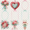 American Neon Diner Floral Arrangements, Carnation Floral PNG, Carnation Bouquet, Flowers, Decor, Ornaments, Flower Art, Digital download