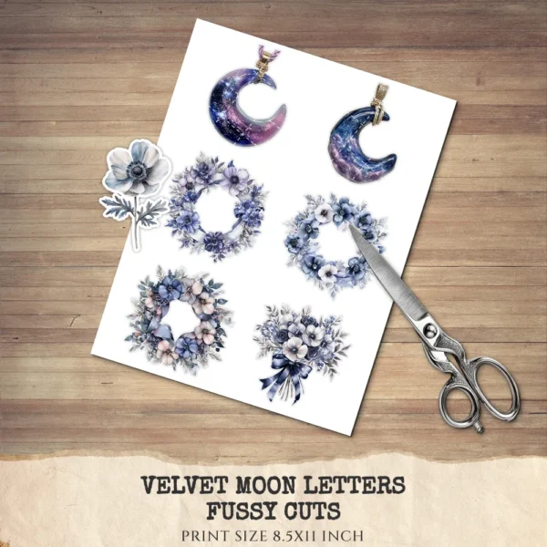 Velvet Moon Letters Floral Arrangements, Anemone Floral PNG, Anemone Bouquet, Magical Flowers, Ornaments, Flower Art, Digital download
