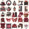 Vampire Valentine Bite Clipart Set – Dark Romance Illustrations, Gothic Haunted Graphics, Victorian, Florals, Academia PNG, Digital download